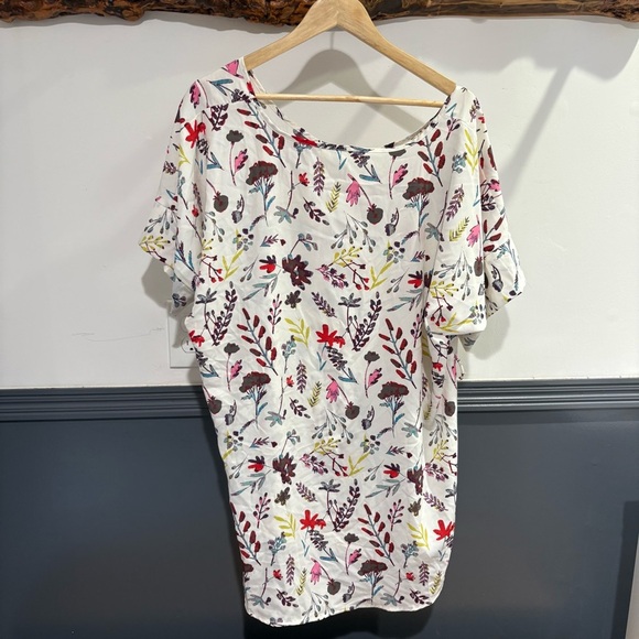 Pink and Purple Floral Short Sleeve Tunic - Picture 3 of 10